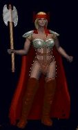 Xena wearing her thigh high red leather boots and red velvet cloak